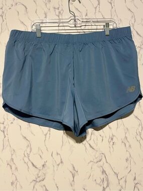 New Balance Core 3” Woven Running Shorts XL Heather Blue NWT